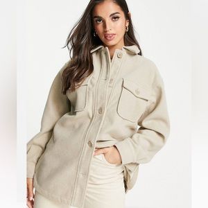 ASOS New Look Shacket in Oatmeal